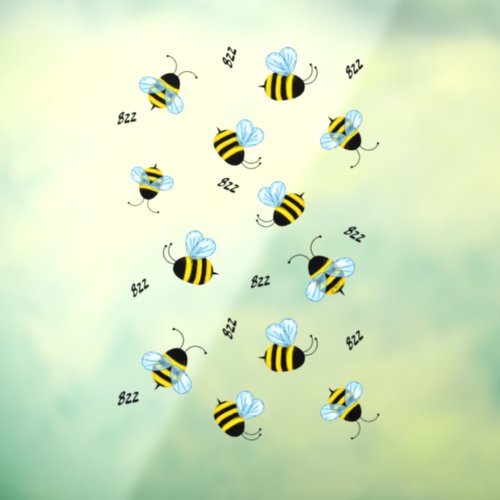 Busy Buzzing Bumble Bees Honeybees Window Decal