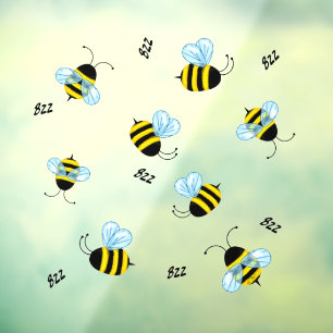 Busy Buzzing Bumble Bees Honeybees Window Decal