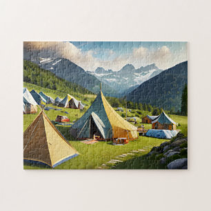 Busy Campsite Easy Brain Art Puzzle Photo Puzzles