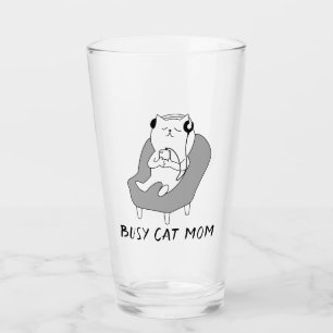 Busy Cat Mom   Glass