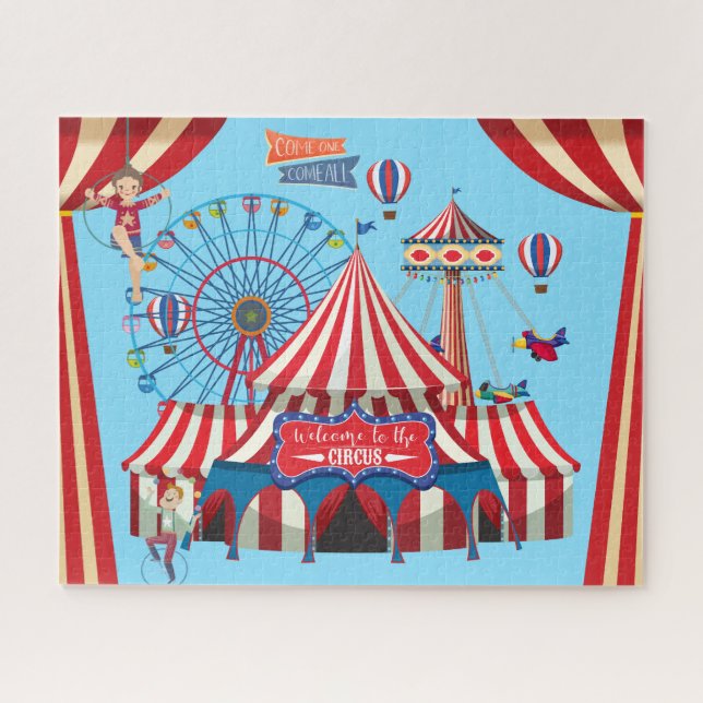Busy Circus Colorful Jigsaw Puzzle (Horizontal)