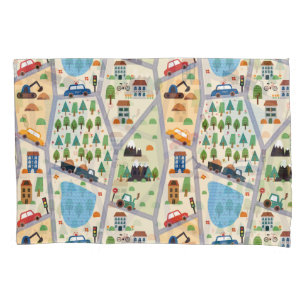Busy City Roads Kids' Pillow Case