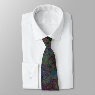 Busy Dark Multi Coloured Mosaic Tile Pattern Neck Tie