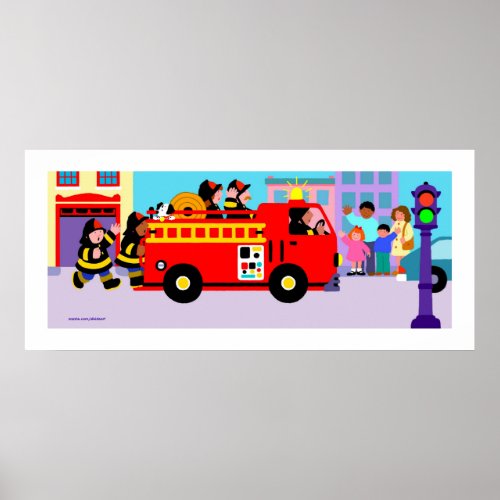 Busy Fire Truck Poster