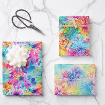 Busy Floral Tie Dye pattern set 5