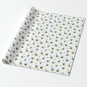 Busy Flying Buzzing Honeybees Wrapping Paper