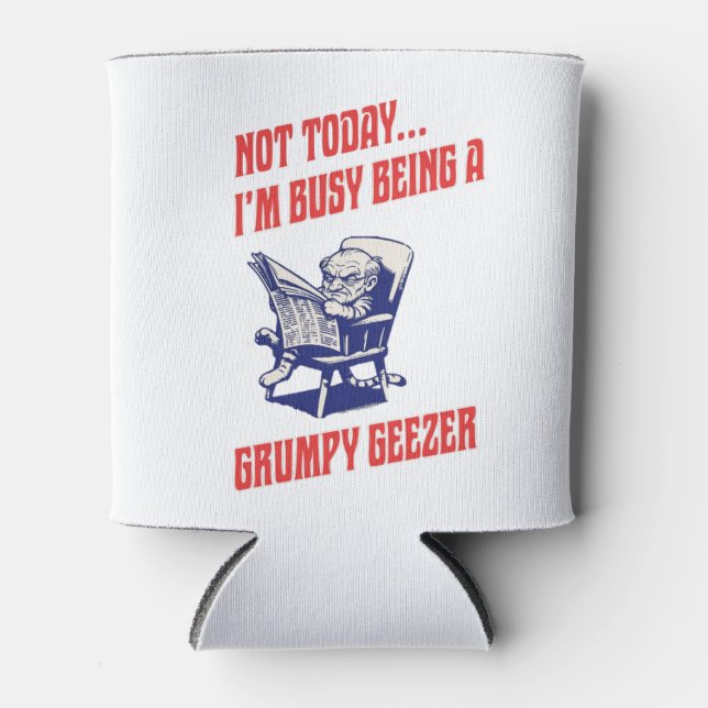 Busy Grumpy Geezer Can Cooler (Front)