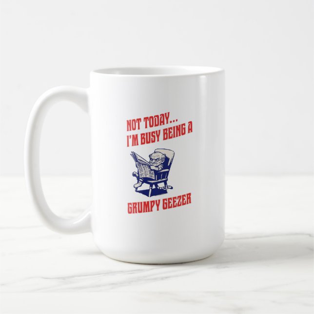 Busy Grumpy Geezer Coffee Mug (Left)