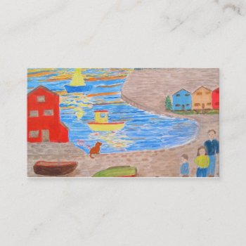 Busy Harbor  Business Card by artistjandavies at Zazzle