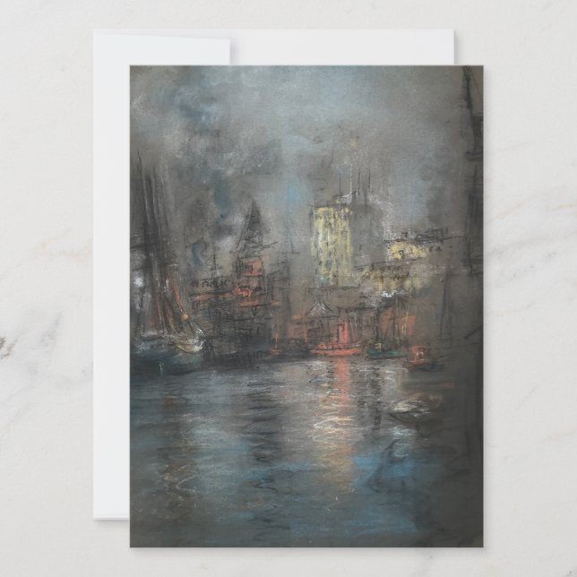 Busy Harbor (by Glenn Cooper Henshaw) Card (Front)