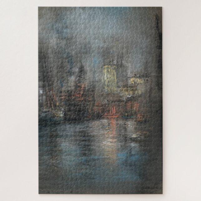 Busy Harbor (by Glenn Cooper Henshaw) Jigsaw Puzzle (Vertical)