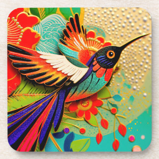 Busy Hummingbird Beverage Coaster