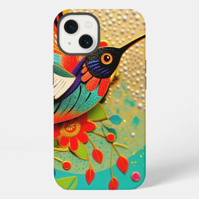 Busy Hummingbird Iphone Case (Back)