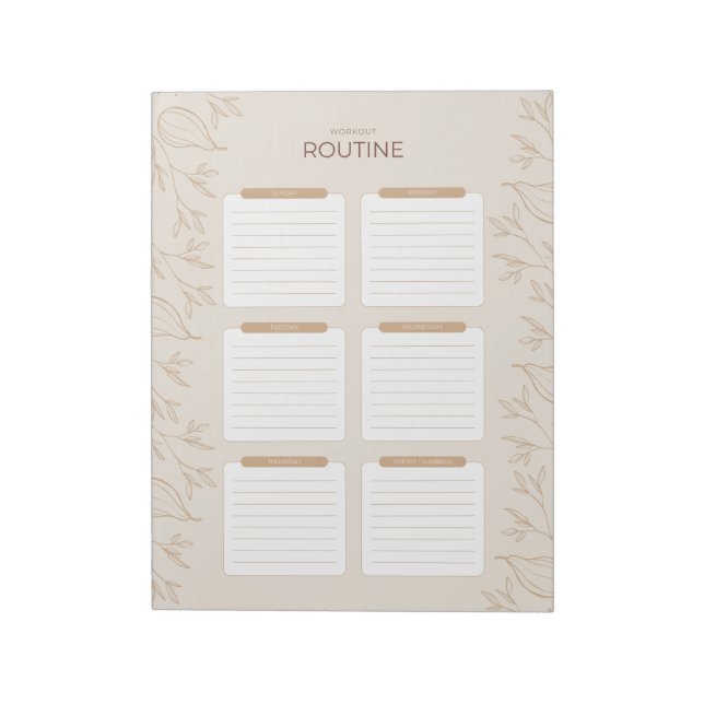 Busy Jewish Mom's Weekly Workout Routine Planner 2 Notepad (Rotated)