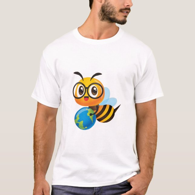 Busy Little Bee: Cute Honey Bee Kids' T-Shirt (Front)