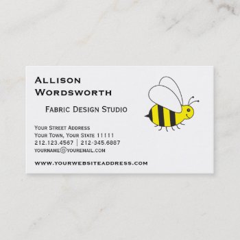 Busy Little Bumble Bee Business Card by DoodleDeDoo at Zazzle