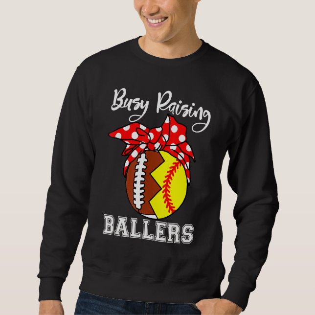 Busy Mom Ballers  Mom Soccer Mother's Day Sweatshirt (Front)