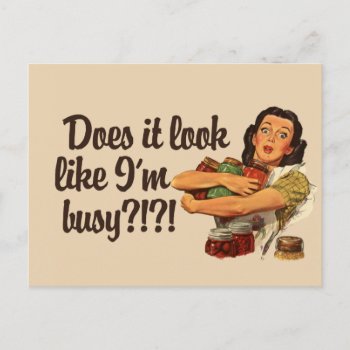 Busy Mom Postcard by Vintage_Bubb at Zazzle