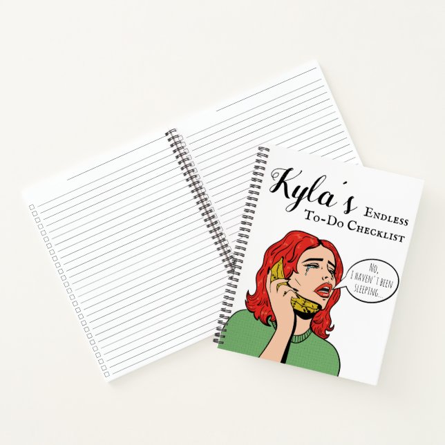 Busy Mom's Endless To-Do Checklist - Funny Retro  Notebook (Inside)