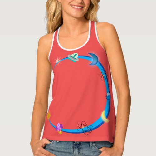 Busy Moon Pink Athletic Tank Top