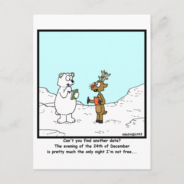 Busy on the 24th of December Postcard (Front)