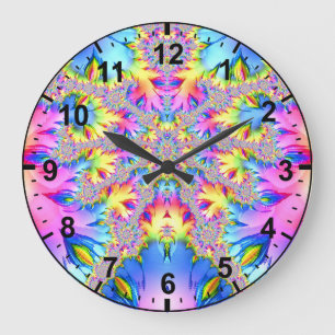 Busy Pastel Fractal ~  Large Clock
