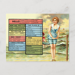 Busy Person's Seaside Greetings Postcard