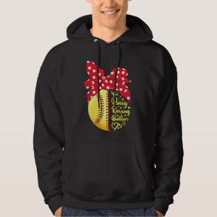 Busy Raising Ballers Funny Softball Baseball Women Hoodie