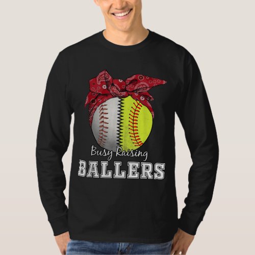 Busy Raising Ballers Softball Baseball Tee basebal