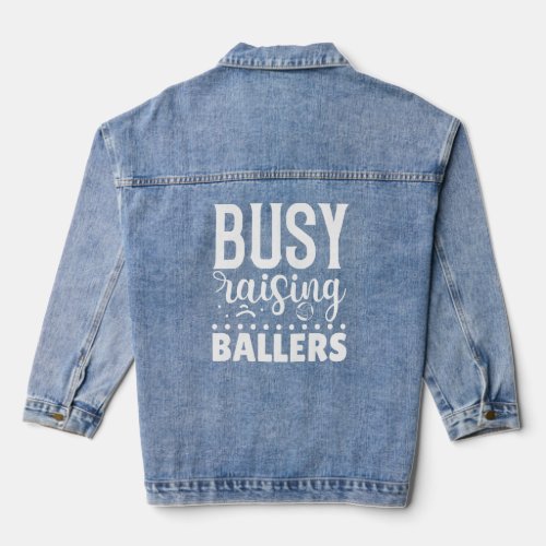 Busy Raising Ballers Volleyball  Denim Jacket