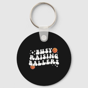 Busy Raising Byllers Bysketbyll Mom Of A Bysketbyl Keychain
