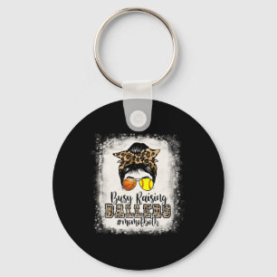 Busy Raising Llers Mom Of Both Sketll Softll Mama Keychain