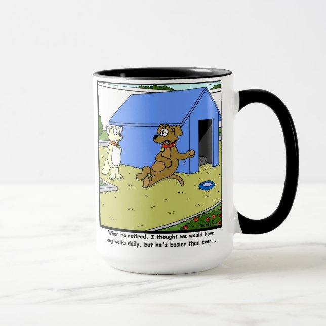 Busy retirement: Dog Cartoon Mug (Right)