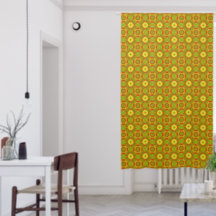 Busy Retro Pattern Green And Yellow Geometric
