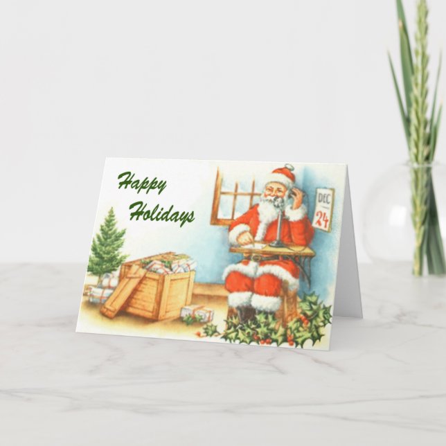 Busy Santa Greeting Card (Front)