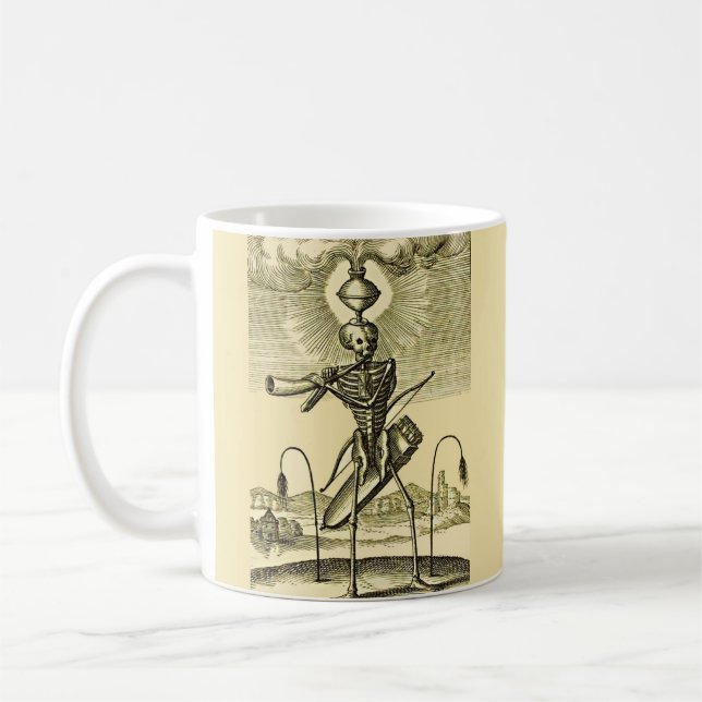 busy skeleton print coffee mug (Left)