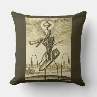 busy skeleton print throw pillow
