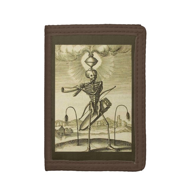 busy skeleton print trifold wallet (Front Vertical)