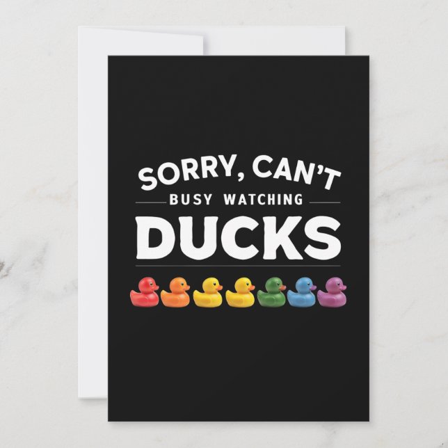 Busy Watching Ducks Rubber Duck Design Invitation (Front)
