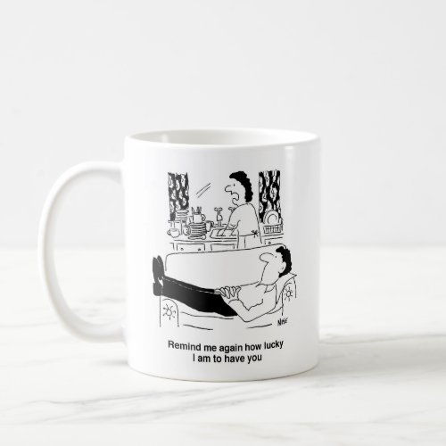 Busy Wife While Idle Husband Rests Funny Coffee Mug