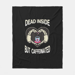 But Caffeinated Coffee Skeleton Hands Heart Fleece Blanket