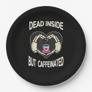 But Caffeinated Coffee Skeleton Hands Heart Paper Plates