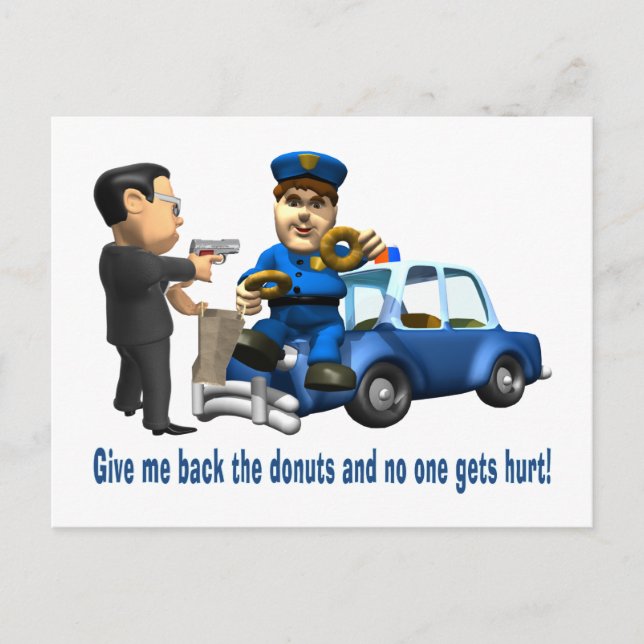 But Cops Love Donuts Postcard (Front)