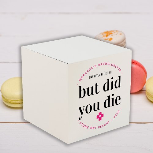 But Did You Die Hangover Personalized Bachelorette Favor Boxes