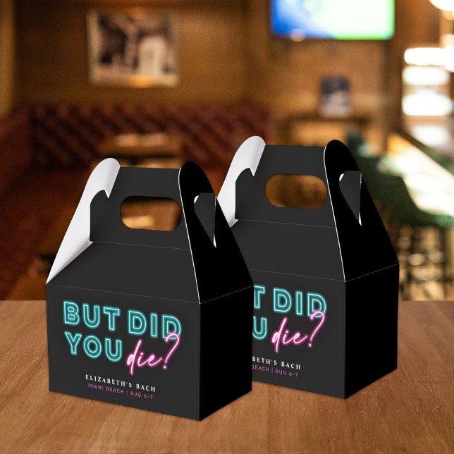 But Did You Die? Neon Blue & Pink Hangover Kit Favor Boxes (Creator Uploaded)