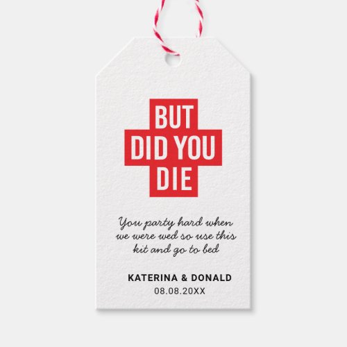 But Did You Die Red Wedding Hangover Recovery Kit  Gift Tags