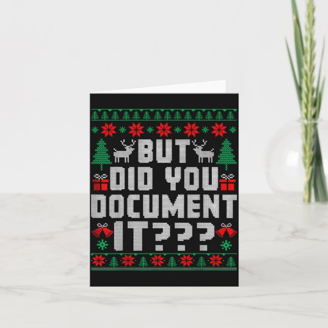 But Did You Doent It Funny Office Christmas Ugly  Card (Front)
