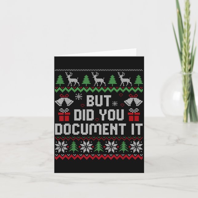 But Did You Doent It Funny Office Christmas Ugly S Card (Front)