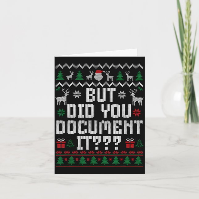 But Did You Doent It Funny Office Christmas Ugly S Card (Front)
