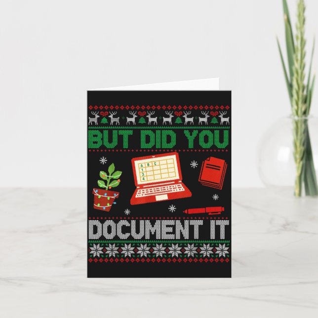 But Did You Doent It Funny Office Christmas Ugly S Card (Front)